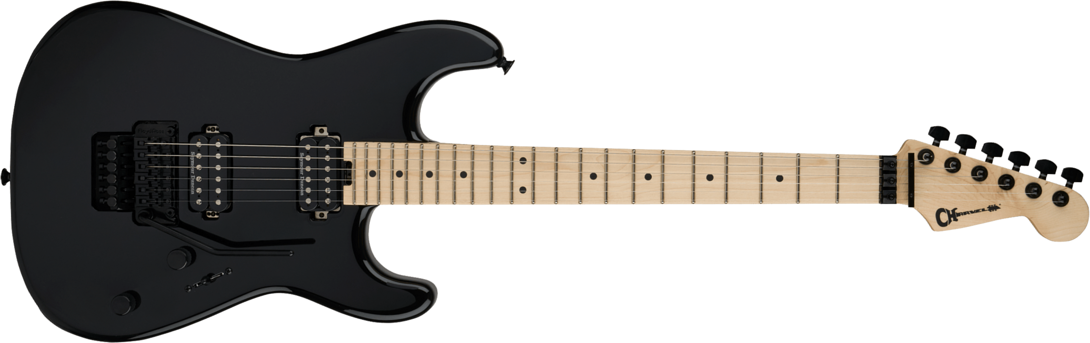 Charvel San Dimas Pro-mod Style 1 Hh Fr Mpl 2h Seymour Duncan Mn - Gloss Black - Guitare Électrique Forme Str - Main picture