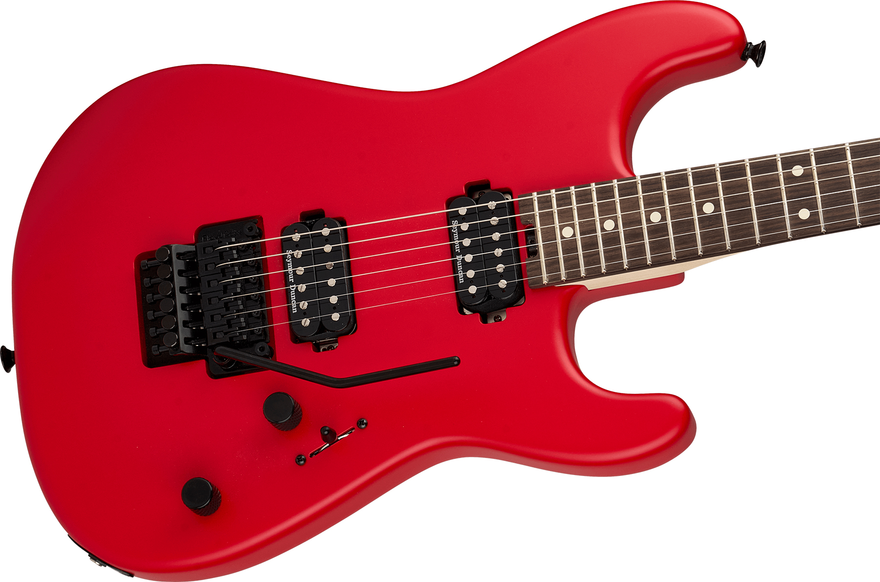 Charvel San Dimas Pro-mod Style 1 Hh Fr Rw 2h Seymour Duncan - Satin Ferrari Red - Guitare Électrique Forme Str - Variation 2