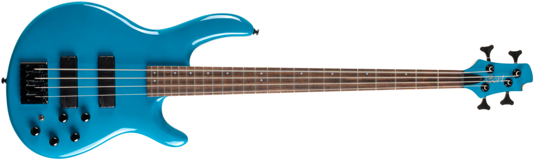 Cort C4 Deluxe Bartolini Jat - Candy Blue - Basse Électrique Solid Body - Main picture