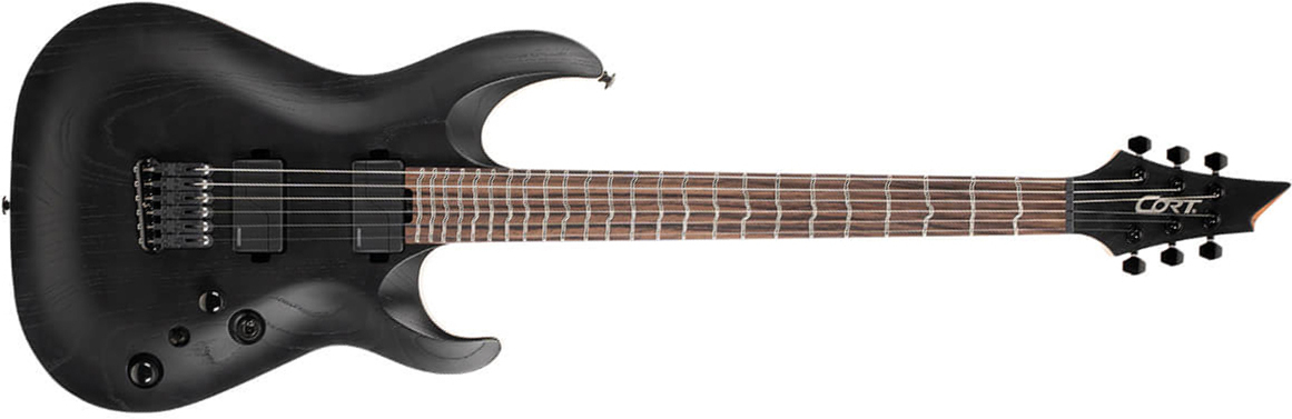 Cort Kx700 Tt True Temperament 2h Fishman Fluence Modern Ht Eb - Open Pore Black - Guitare Électrique Multi-scale - Main picture