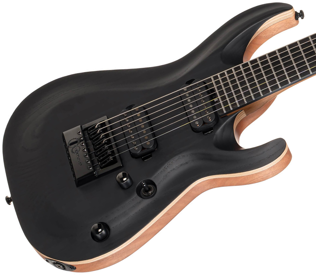 Cort Kx707 Evertune 2h Seymour Duncan Ht Eb - Open Pore Black - Guitare Électrique 7 Cordes - Variation 3