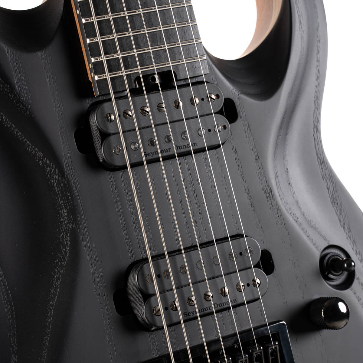 Cort Kx707 Evertune 2h Seymour Duncan Ht Eb - Open Pore Black - Guitare Électrique 7 Cordes - Variation 4