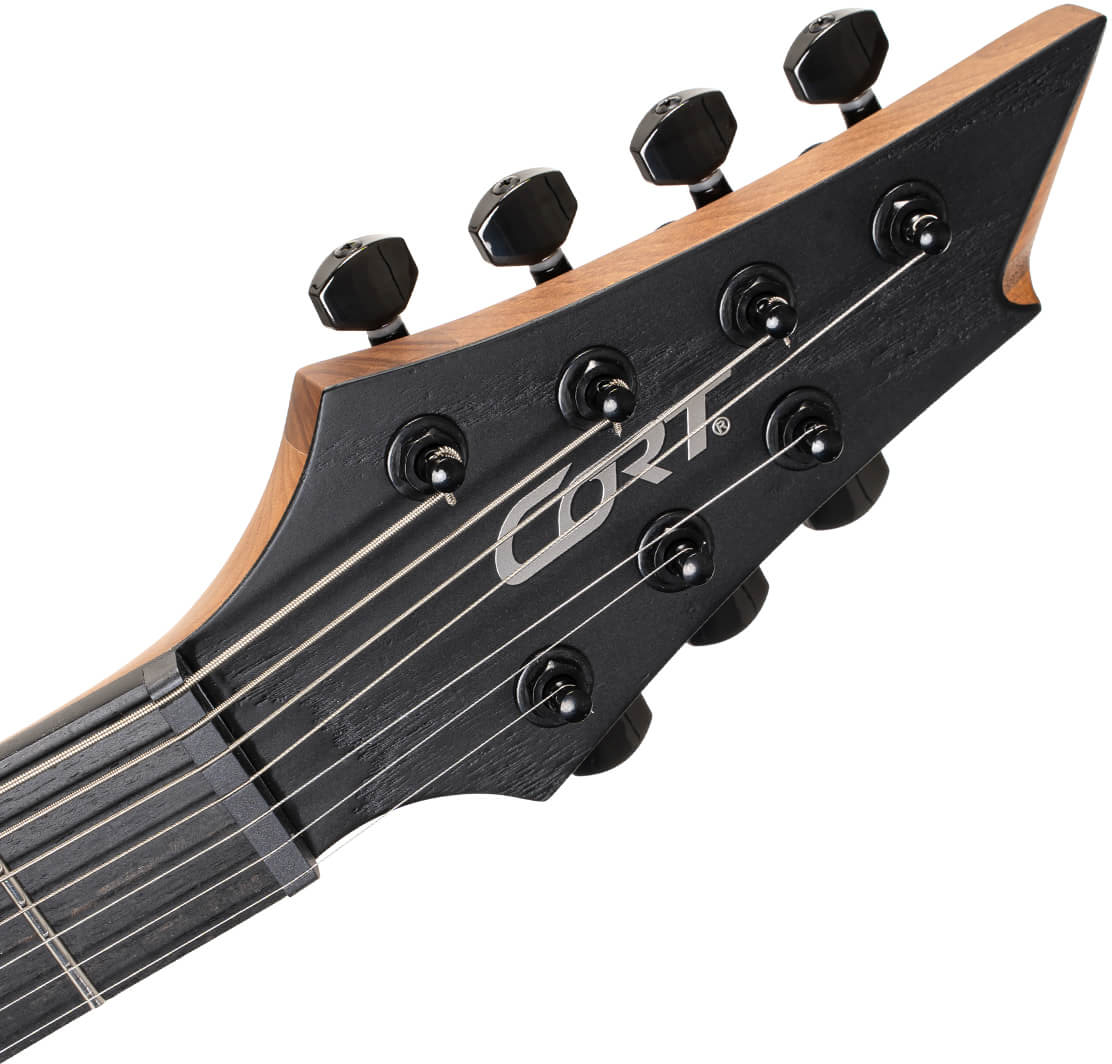 Cort Kx707 Evertune 2h Seymour Duncan Ht Eb - Open Pore Black - Guitare Électrique 7 Cordes - Variation 7