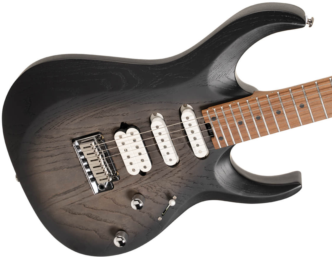 Cort X700 Triality Hss Fishman Fluence Trem Mn - Open Pore Black Burst - Guitare Électrique Forme Str - Variation 2