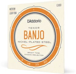 Corde banjo D'addario EJ63 Cordes pour Banjo Light Tenor 09-30 - Jeu de 6 cordes