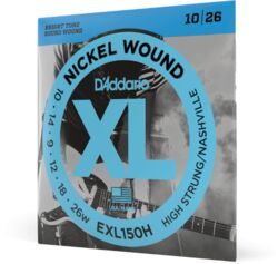 Cordes guitare électrique D'addario Nickel Wound High - Strung/Nashville Tuning 10-26 - Jeu de 6 cordes