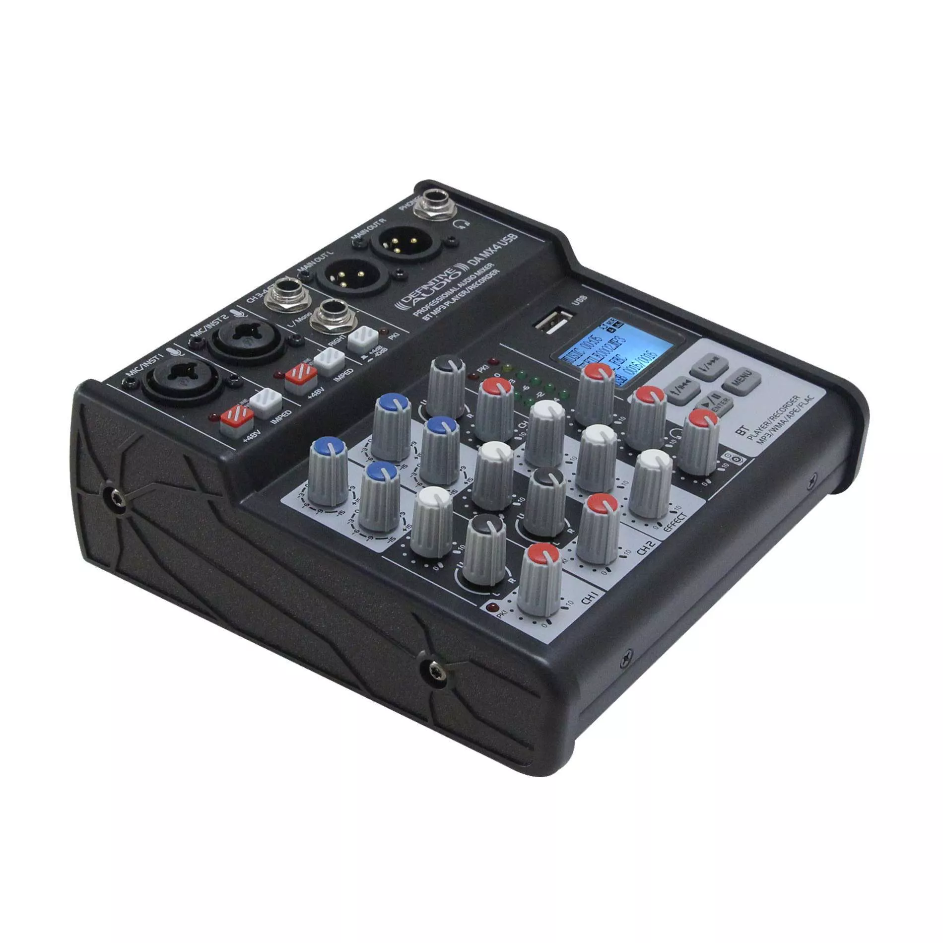 Table De Mixage Audio USB 4 Canaux Console De Mixage Carte Son Petite Table  De Mixage Blanc