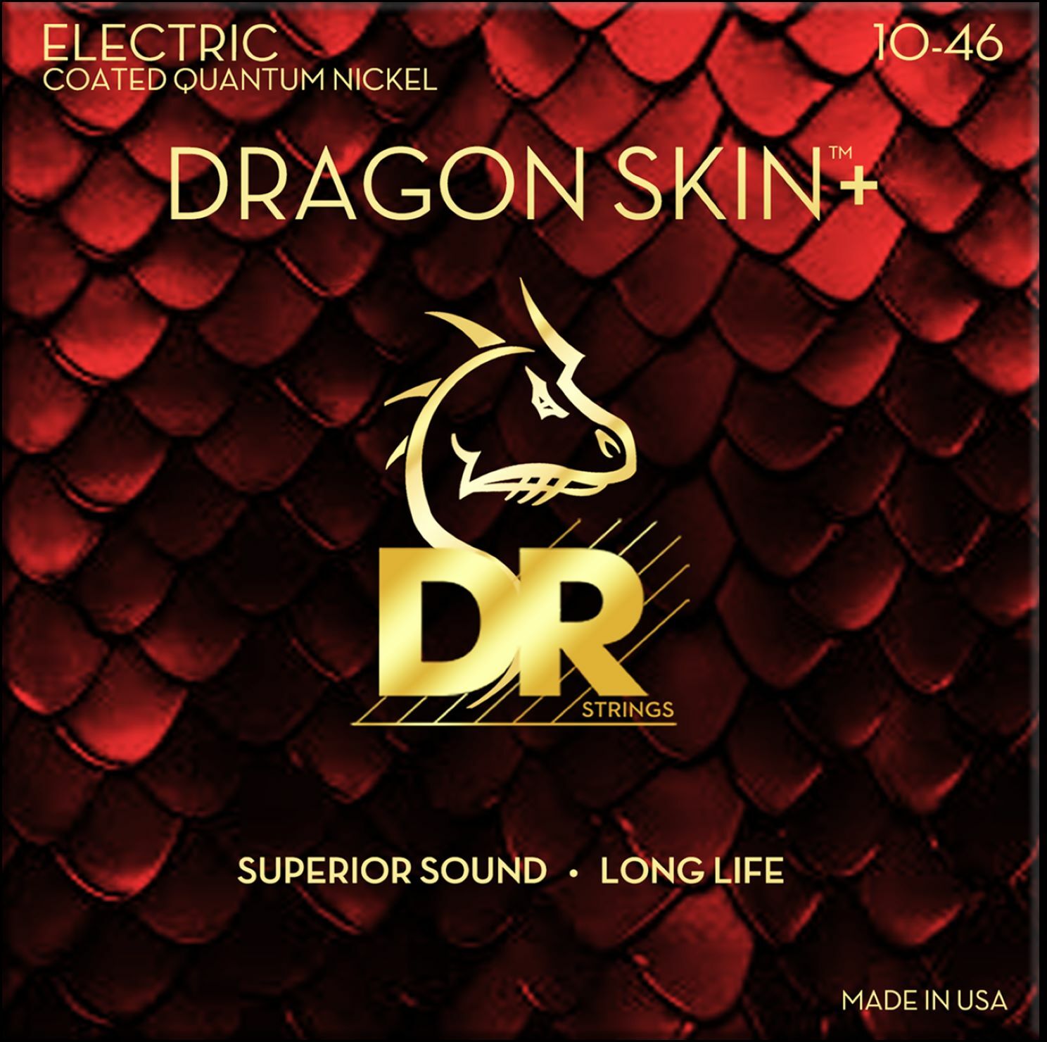 Dr Jeu De 6 Cordes Dragon Skin+ Core Technology Coated Wrap 10-46 - Cordes Guitare Électrique - Main picture