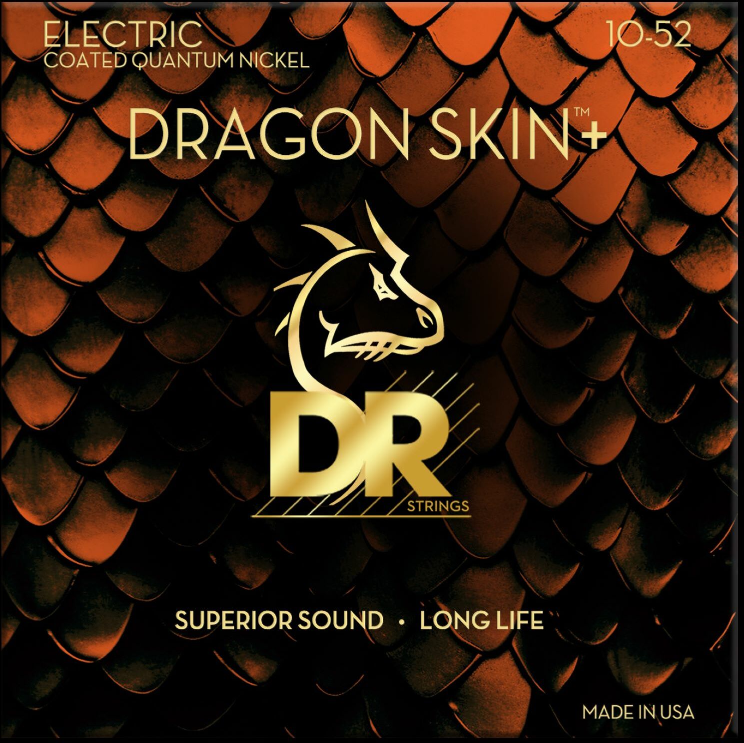 Dr Jeu De 6 Cordes Dragon Skin+ Core Technology Coated Wrap 10-52 - Cordes Guitare Électrique - Main picture