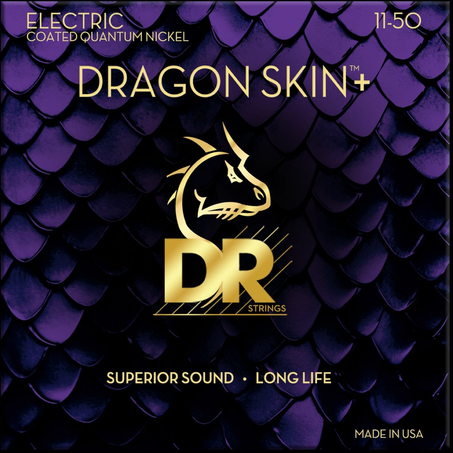 Dr Jeu De 6 Cordes Dragon Skin+ Core Technology Coated Wrap 11-50 - Cordes Guitare Électrique - Main picture