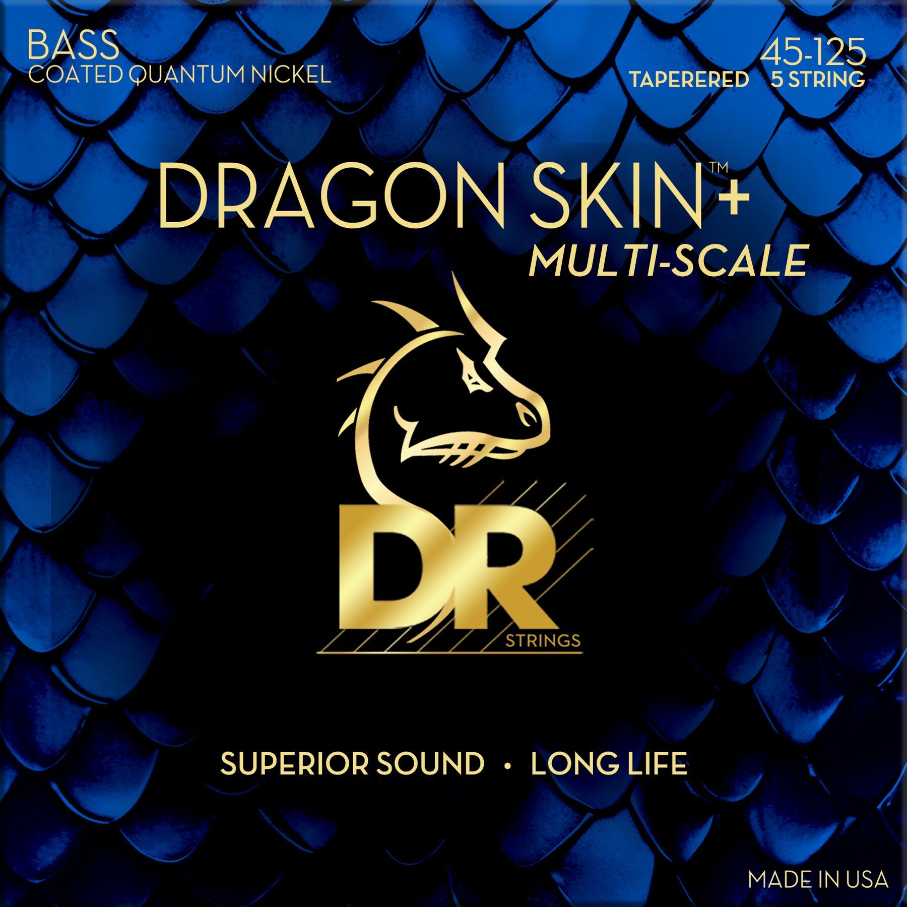 Dr Jeu De 5 Cordes Dragon Skin+ Core Technology Coated Wrap 45-125 Tapered Multi-scale - Cordes Basse Électrique - Main picture
