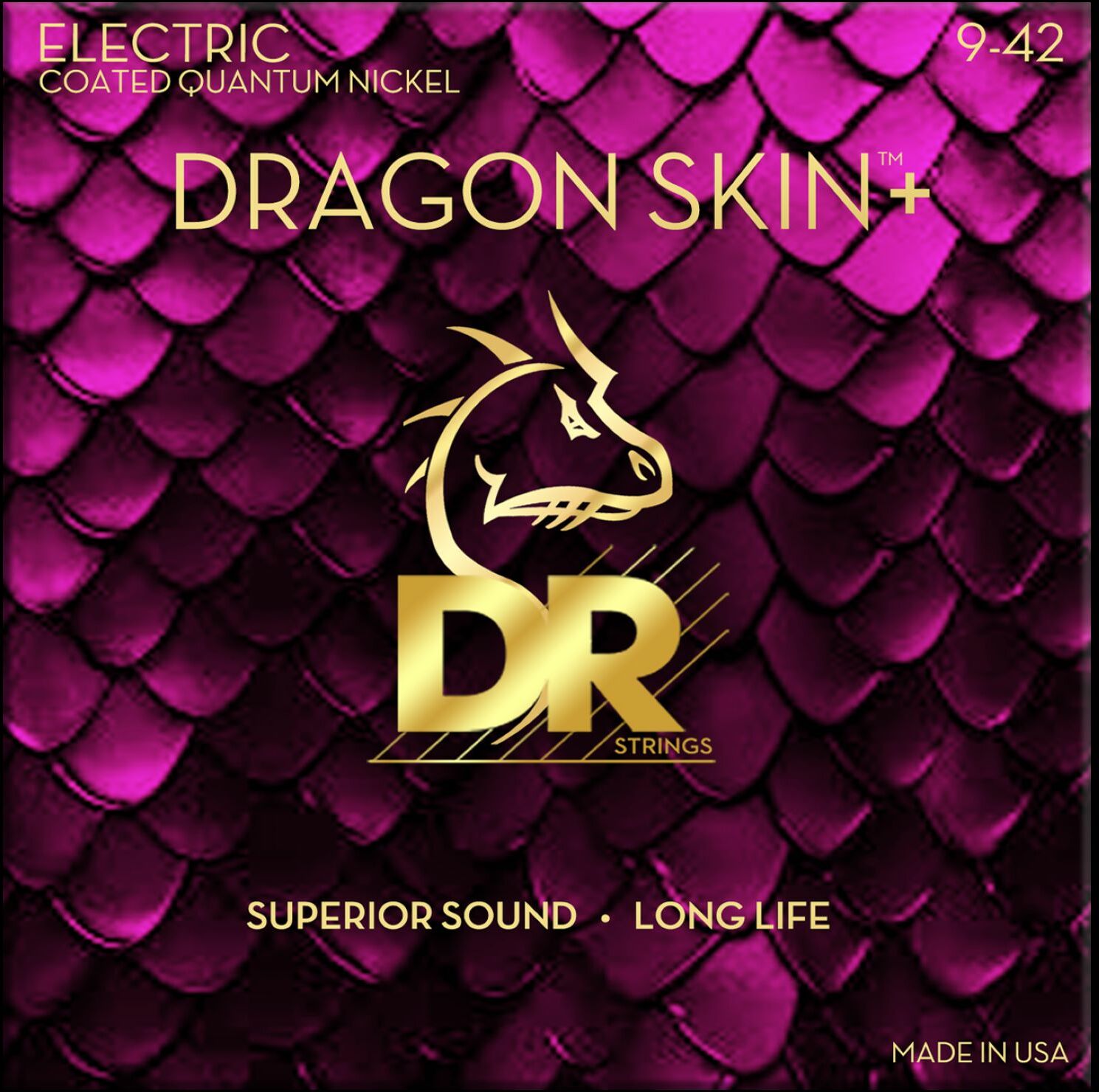 Dr Jeu De 6 Cordes Dragon Skin+ Core Technology Coated Wrap 9-42 - Cordes Guitare Électrique - Main picture