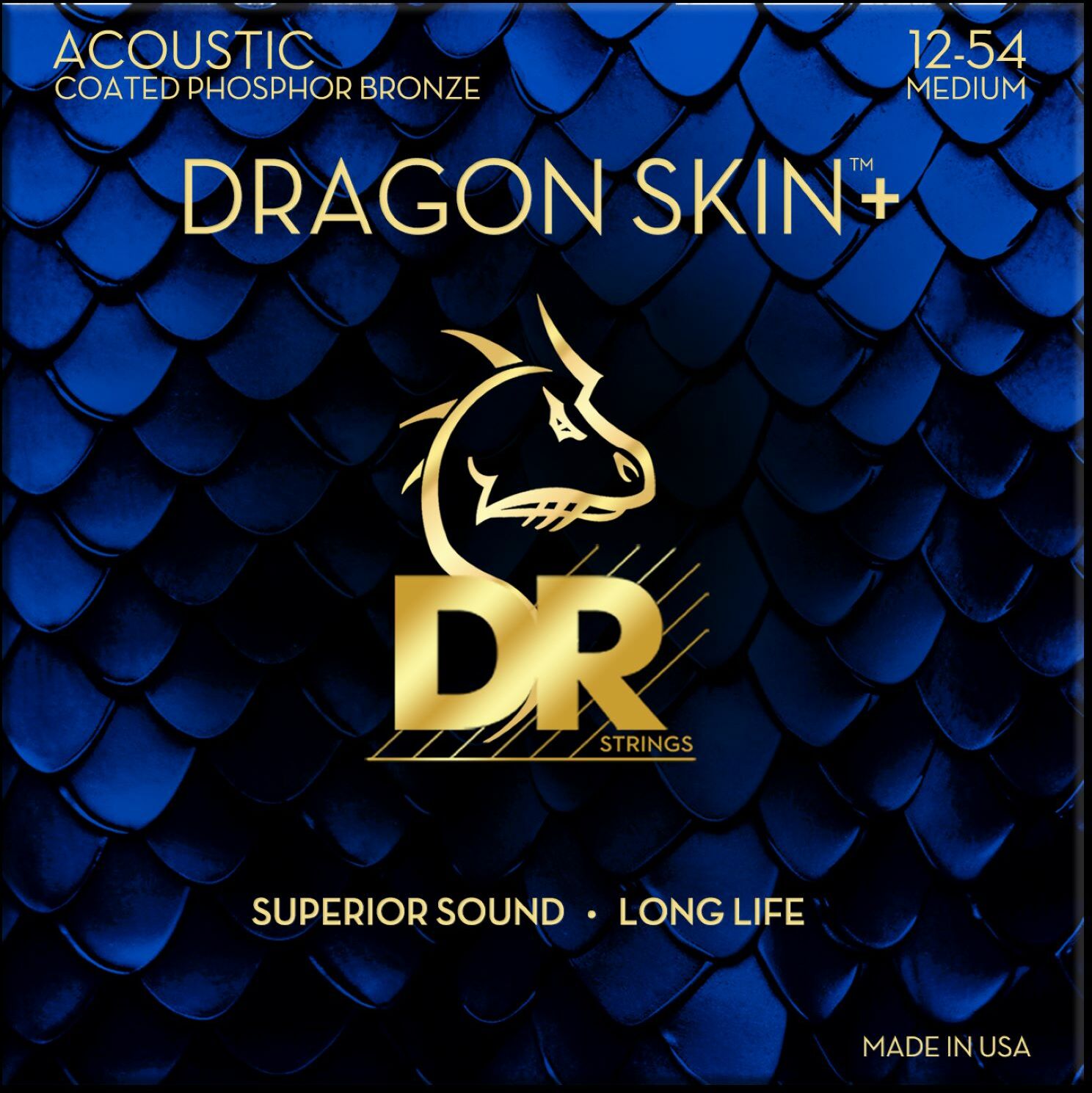 Dr Jeu De 6 Cordes Dragon Skin+ Core Technology Coated Wrap Phosphore Bronze 12-54 - Cordes Guitare Acoustique - Main picture