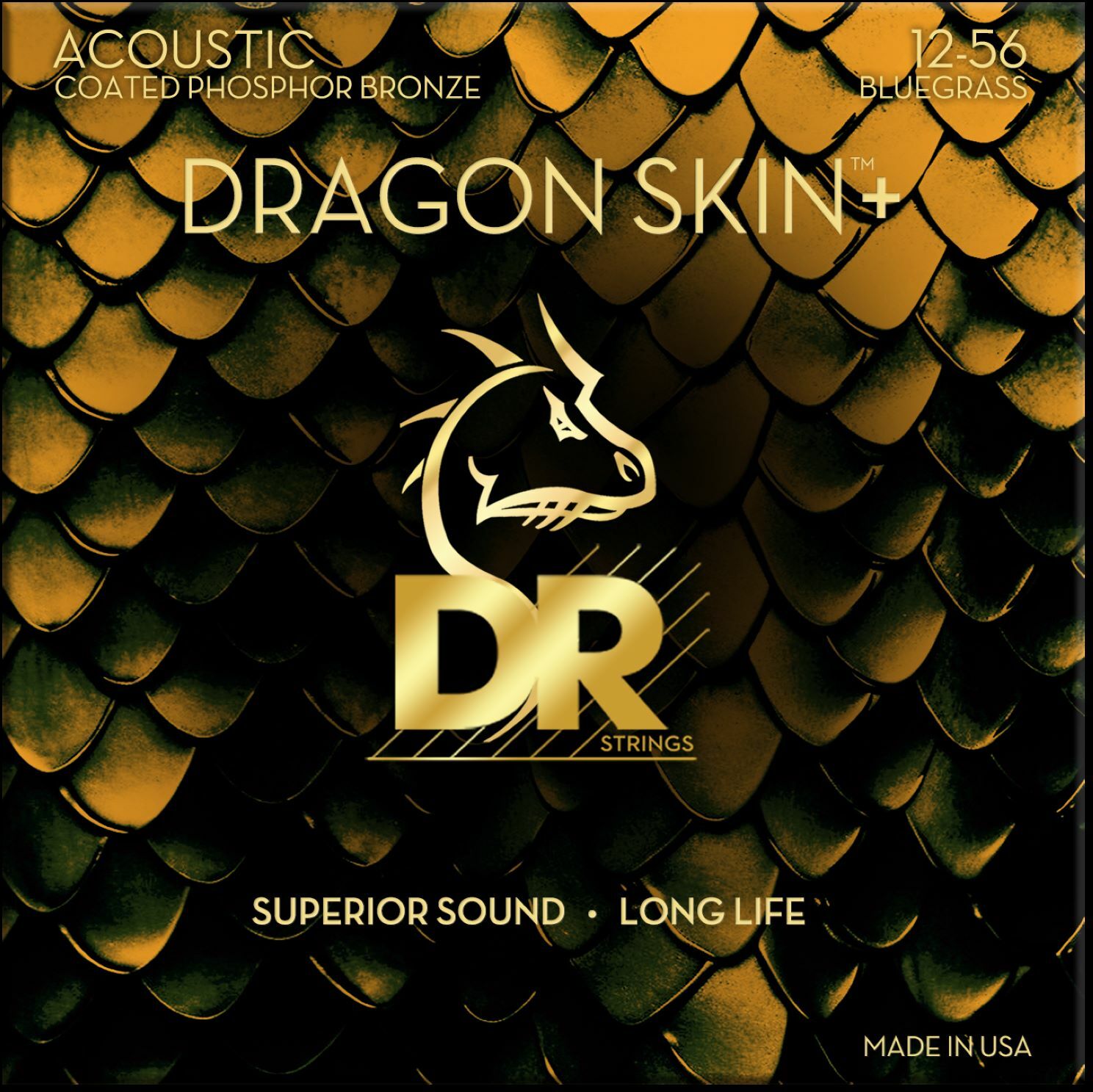 Dr Jeu De 6 Cordes Dragon Skin+ Core Technology Coated Wrap Posphore Bronze 12-56 - Cordes Guitare Acoustique - Main picture