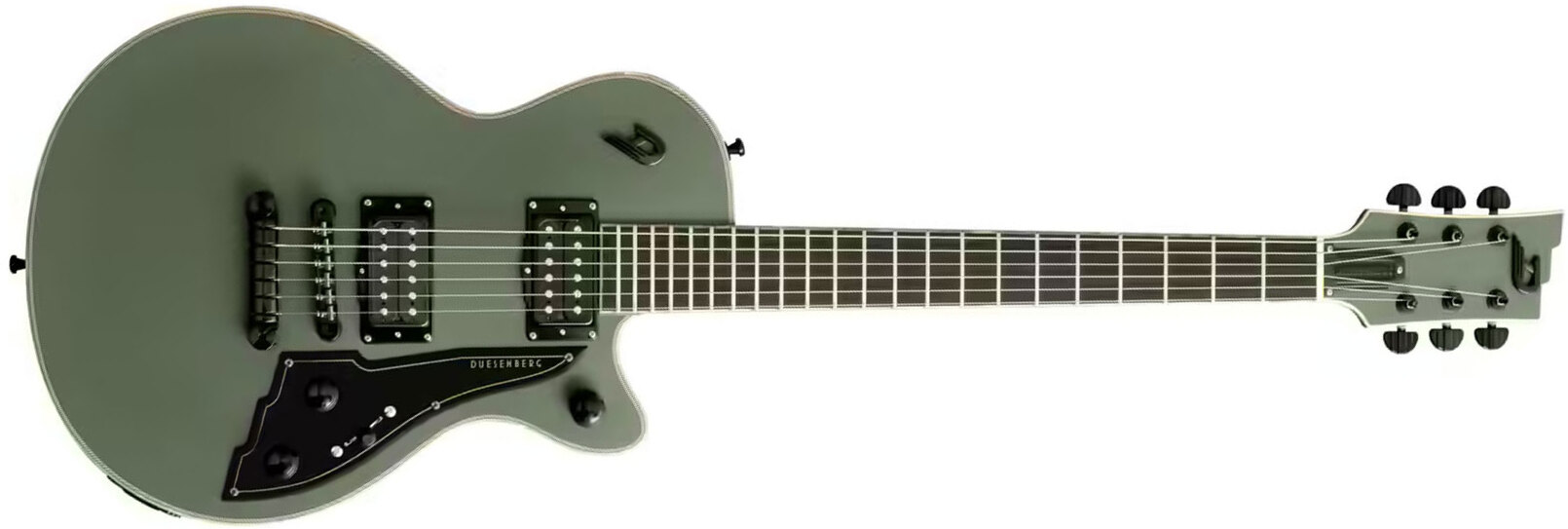 Duesenberg Fantom A 2h Ht Eb - Matte Olive - Guitare Électrique Single Cut - Main picture