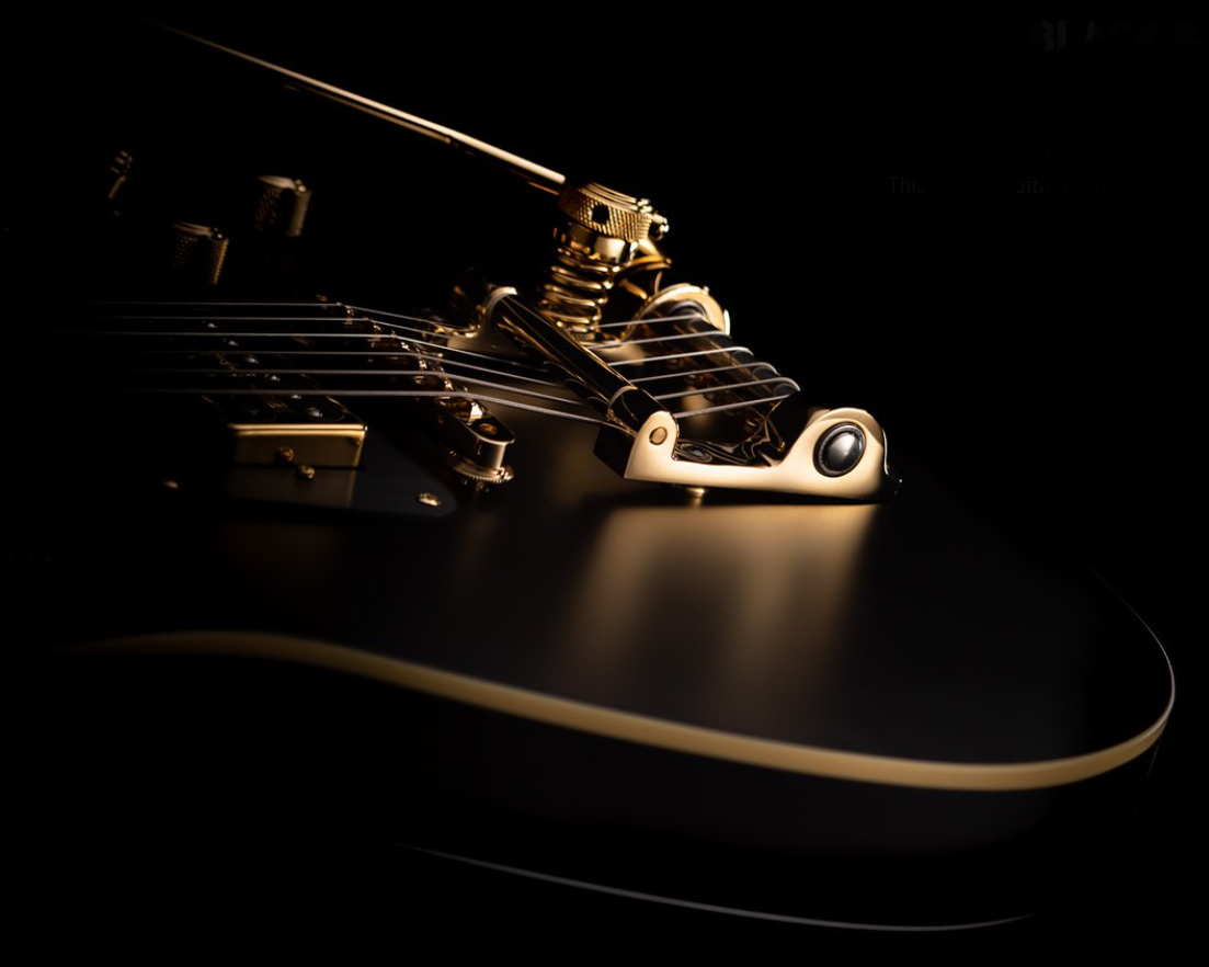 Duesenberg Falken Tremolo 2h Rw - Matte Black & Gold - Guitare Électrique RÉtro Rock - Variation 4