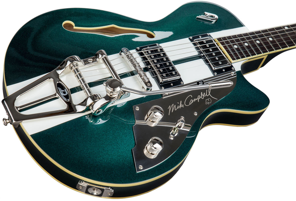 Duesenberg Mike Campbell Starplayer Tv 40th Ann. Alliance Signature Hs Trem Rw - Metallic Racing Green - Guitare Électrique 1/2 Caisse - Variation 1