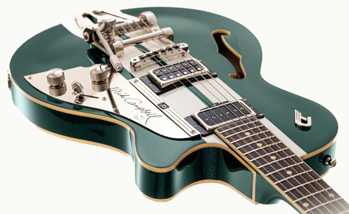 Duesenberg Mike Campbell Starplayer Tv 40th Ann. Alliance Signature Hs Trem Rw - Metallic Racing Green - Guitare Électrique 1/2 Caisse - Variation 2