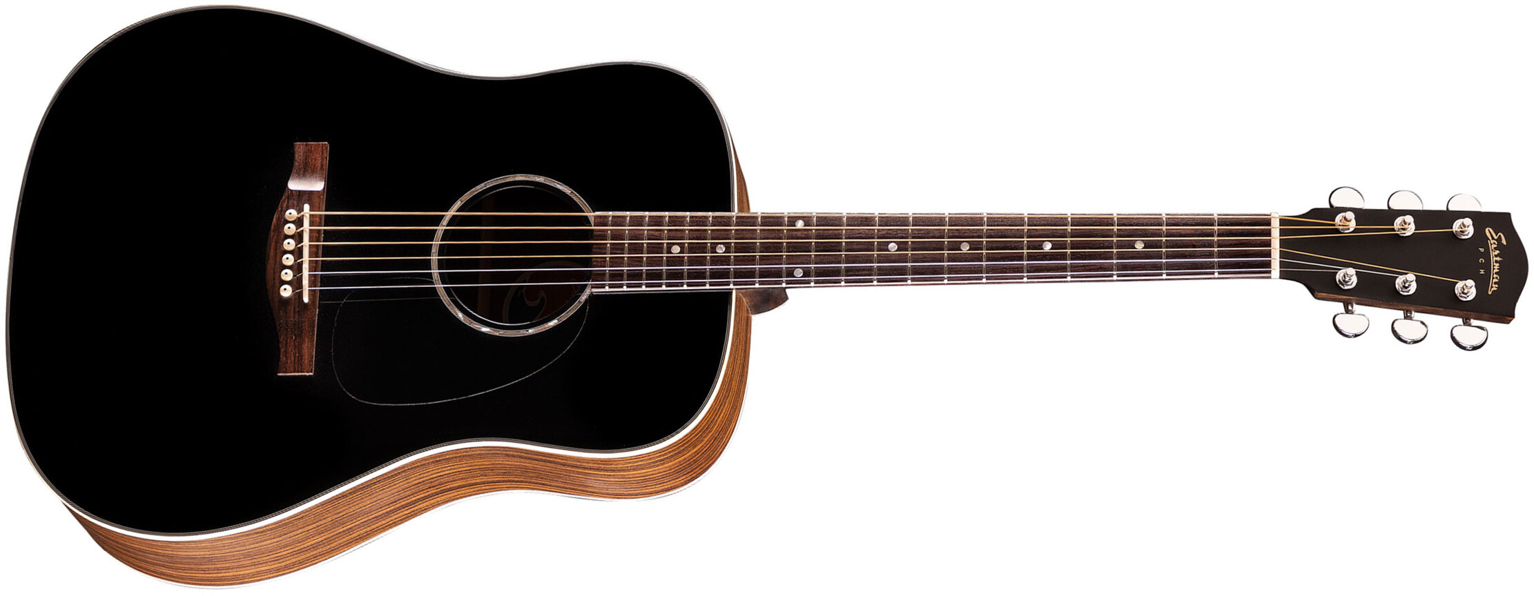 Eastman Pch2-d Dreadnought Epicea Palissandre Rw - Truetone Satin Black - Guitare Folk - Main picture