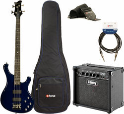 Pack basse electrique Eastone RB +Laney LX15B +Accessoires - Blue