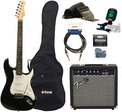 Pack guitare électrique Eastone STR70 +Fender Frontman 20G +Accessories - Black