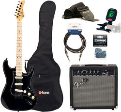 Pack guitare électrique Eastone STR70 GIL +Fender Frontman 20G +Accessories - Black