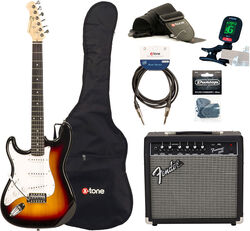 Pack guitare électrique Eastone STR70 LH +Fender Frontman 20G +Accessories - 3 tone sunburst