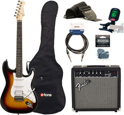 Pack guitare électrique Eastone STR80T HSS +Fender Frontman 20G +Accessories - 3 tone sunburst