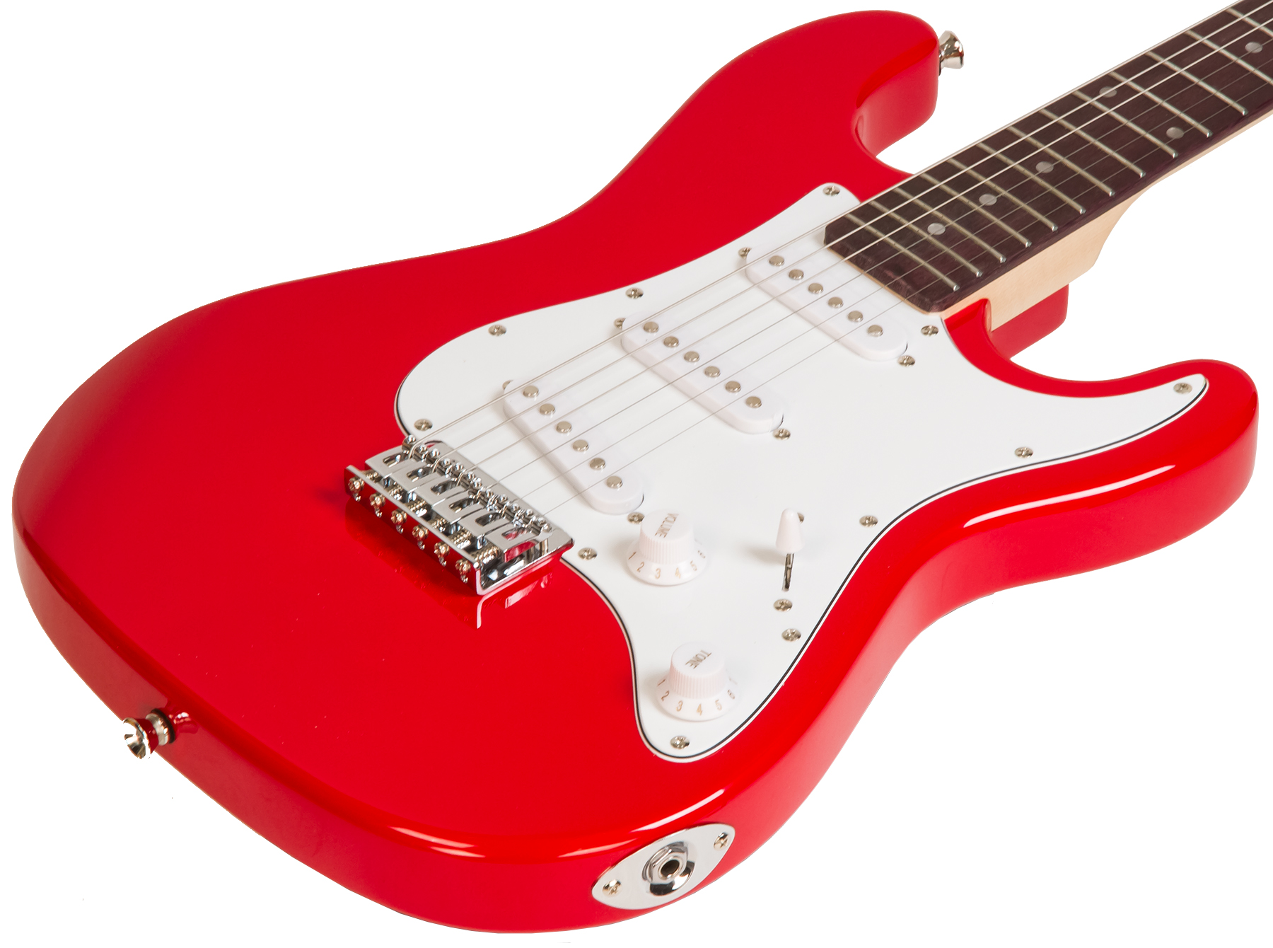 Réplique guitare basse miniature rouge avec support et étui