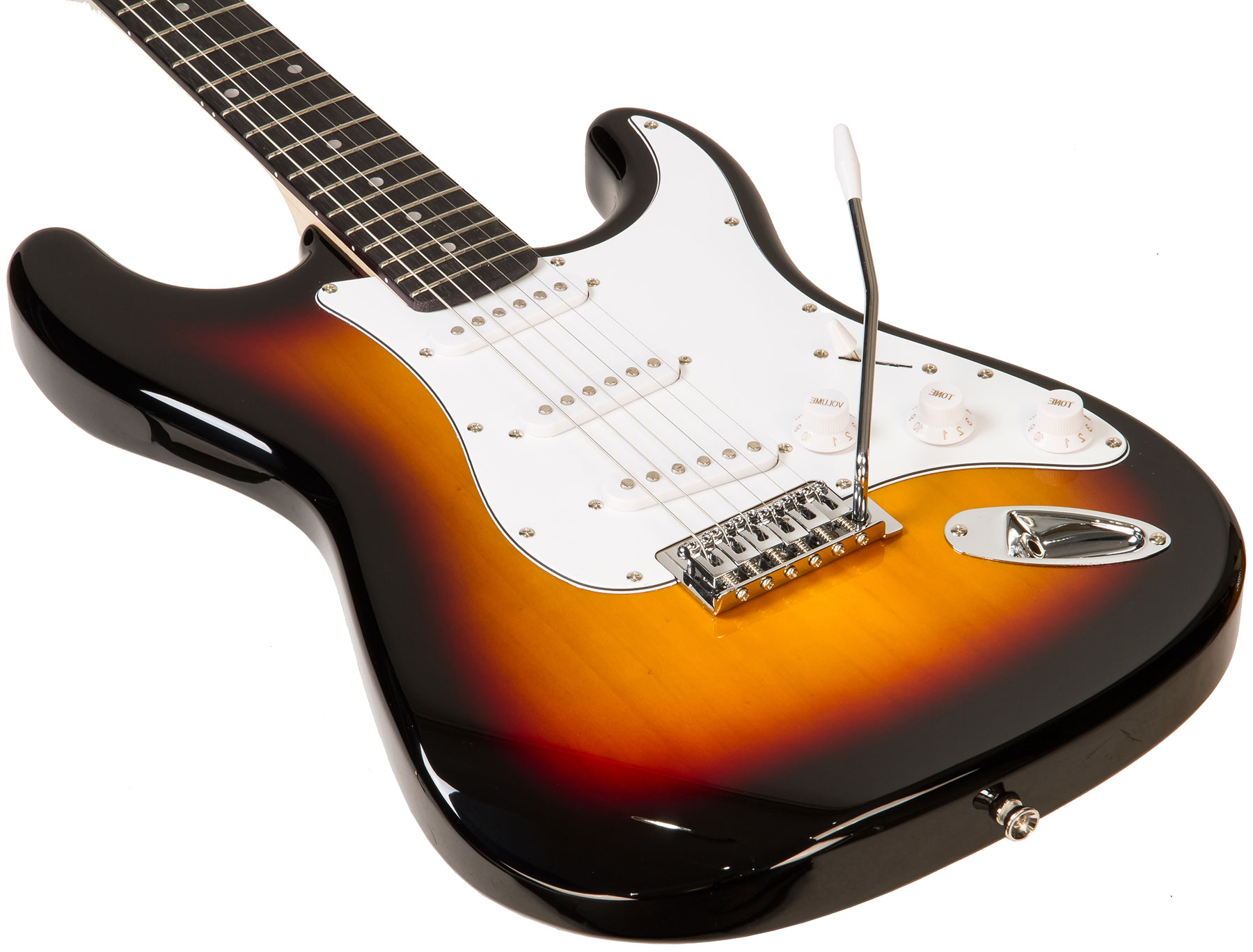 Eastone Str70 +fender Frontman 20g +cable +clip-on Tuner +mediators +housse +courroie - 3 Tone Sunburst - Pack Guitare Électrique - Variation 1