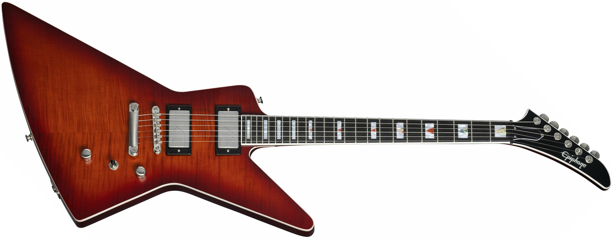 Epiphone Extura Prophecy Inspired By / Modern 2h Fishman Fluence  Ht Eb - Aged Bengal Tiger Burst - Guitare Électrique MÉtal - Main picture