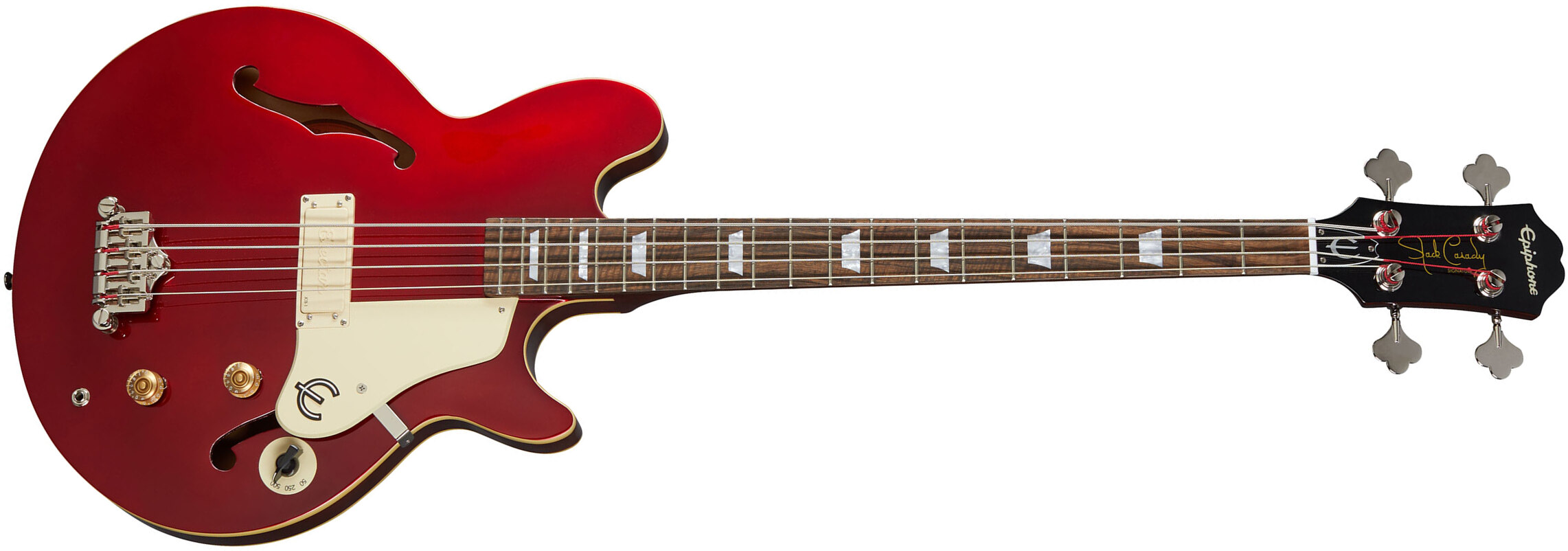 Epiphone Jack Casady Bass Signature Lau - Sparkling Burgundy - Basse Électrique 1/2 Caisse - Main picture