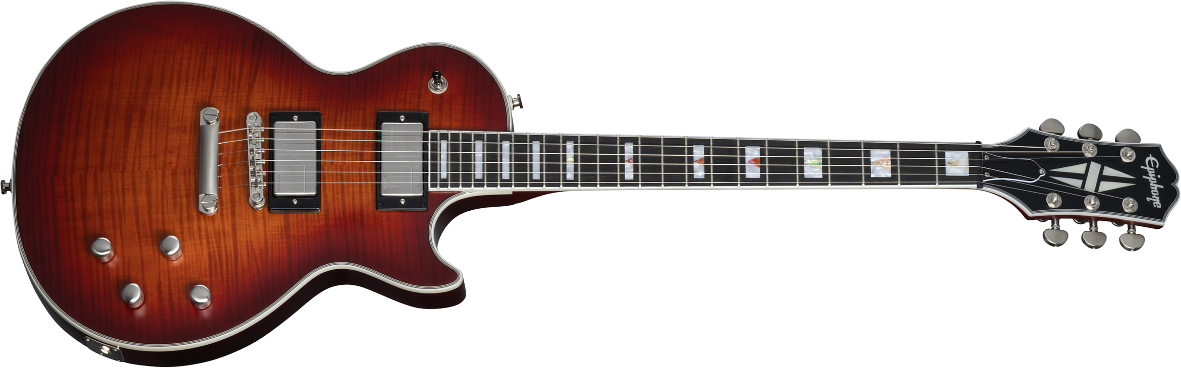 Epiphone Les Paul Prophecy Inspired By / Modern 2h Fishman Fluence Ht Eb - Aged Bengal Tiger Burst - Guitare Électrique Single Cut - Main picture