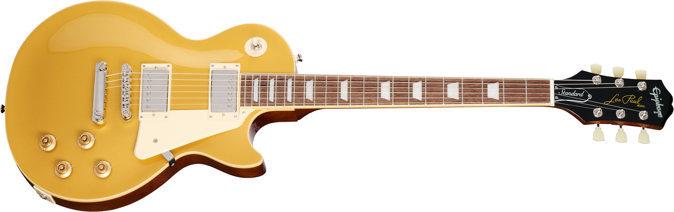 Epiphone Les Paul Standard 50s Insp. By Gibson 2h Ht Lau - Goldtop - Guitare Électrique Single Cut - Main picture