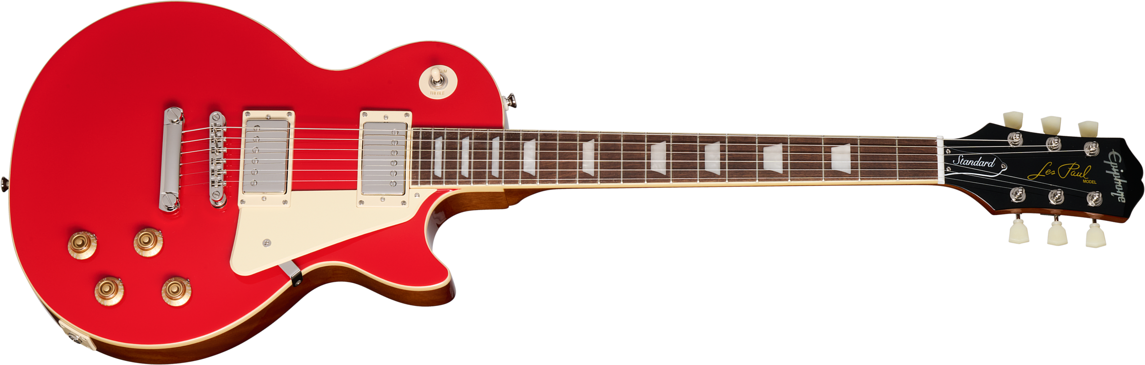 Epiphone Les Paul Standard 50s Insp. By Gibson 2h Ht Lau - Cardinal Red - Guitare Électrique Single Cut - Main picture