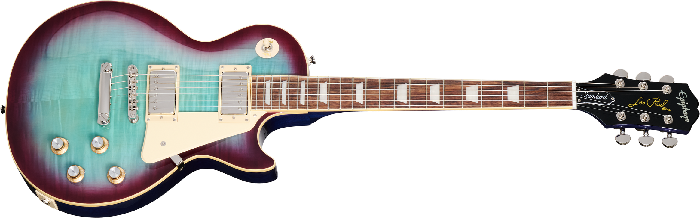 Epiphone Les Paul Standard 60s Figured Insp. By Gibson 2h Ht Lau - Blueberry Burst - Guitare Électrique Single Cut - Main picture