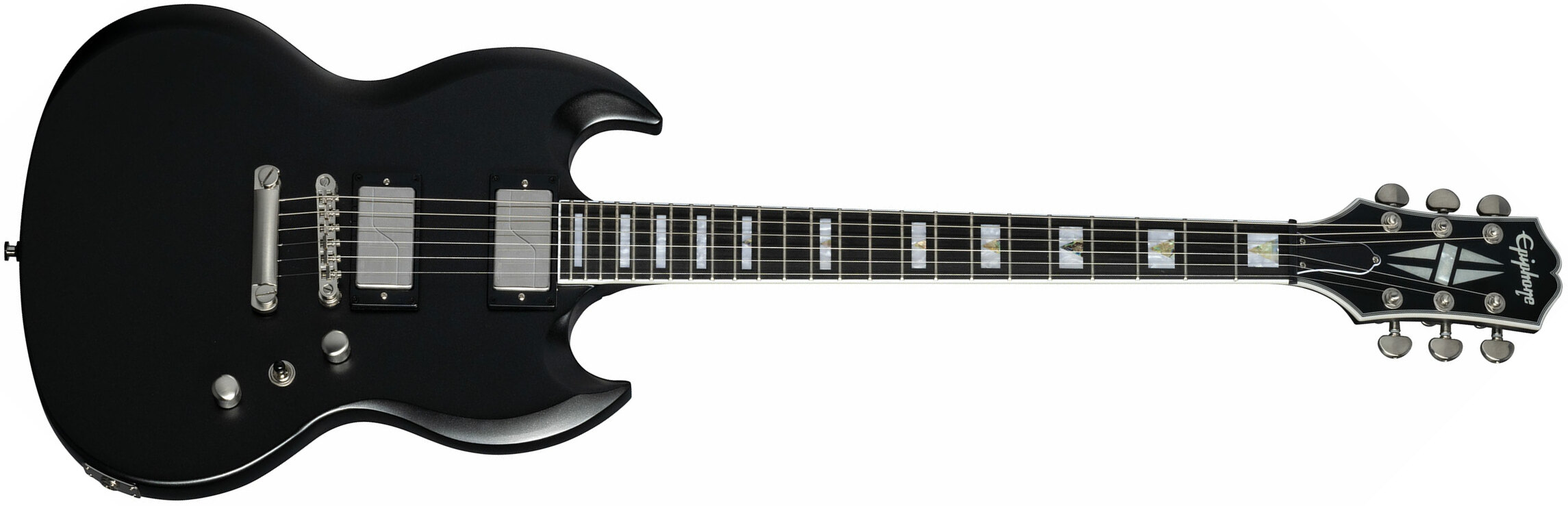 Epiphone Sg Prophecy Modern 2h Ht Eb - Aged Jet Black Metallic - Guitare Électrique Double Cut - Main picture