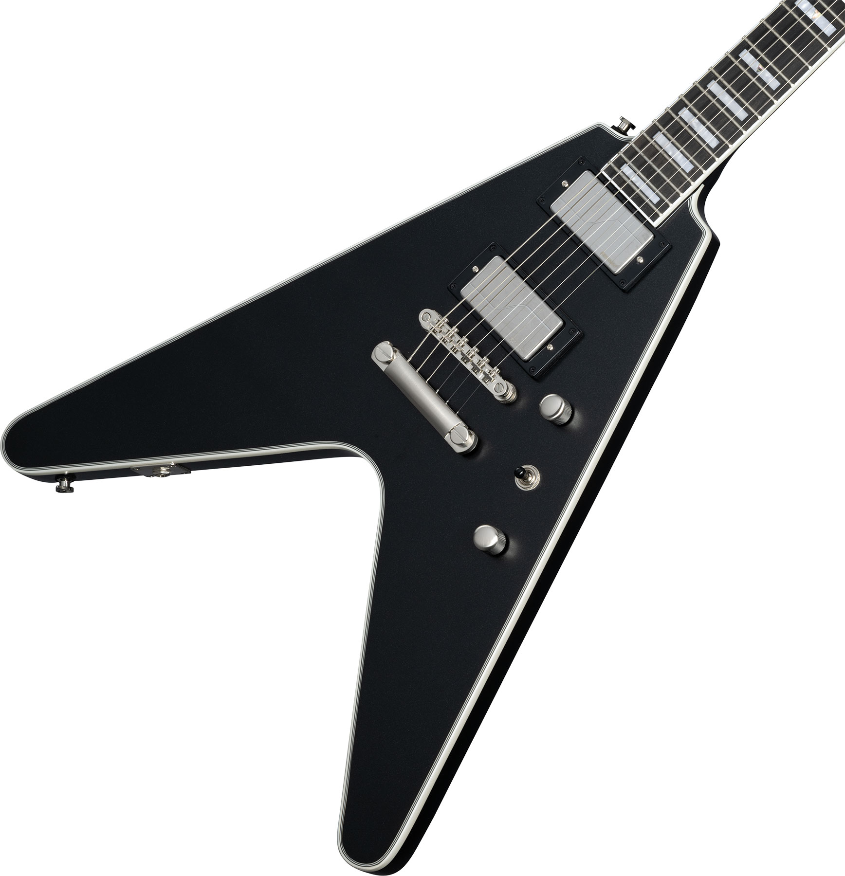 Epiphone Flying V Prophecy Inspired By Modern 2h Fishman Fluence Ht Eb - Aged Jet Black Metallic - Guitare Électrique RÉtro Rock - Variation 3