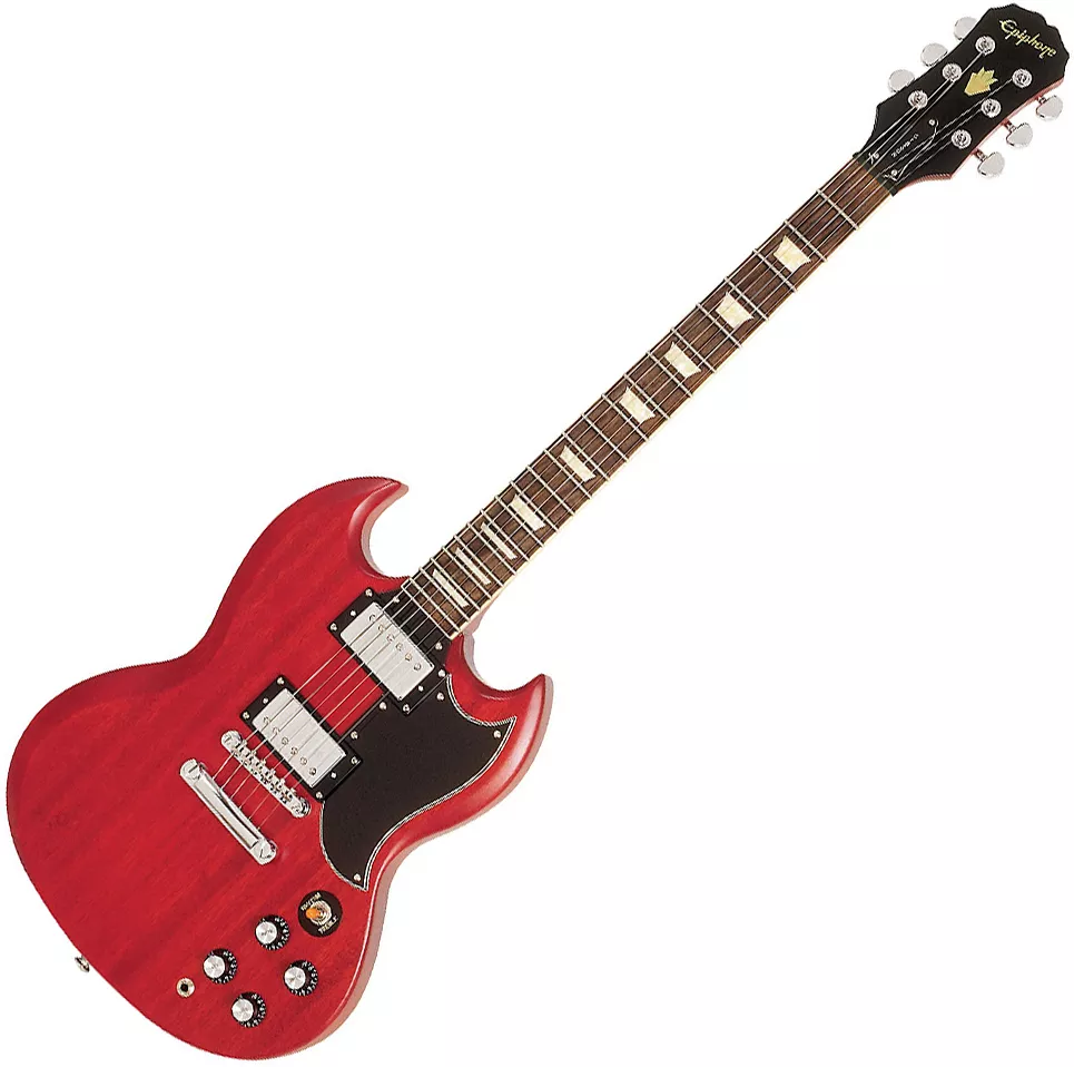 Guitare électrique double cut Epiphone Worn G-400 - worn cherry