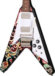 Guitare électrique signature Epiphone Jimi Hendrix Love Drops Flying V - Ebony