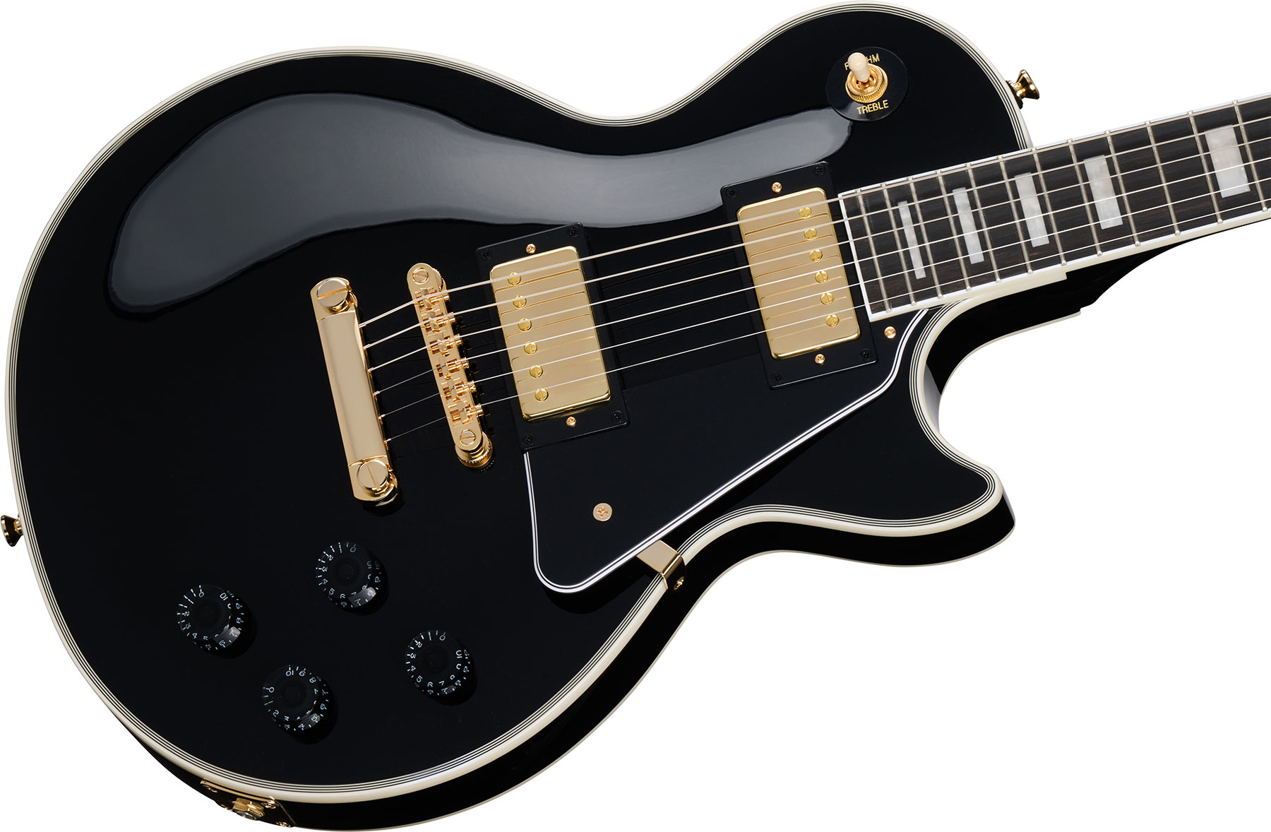 Epiphone Les Paul Custom Insp. By Gibson Original 2h Ht Eb - Ebony - Guitare Électrique Single Cut - Variation 3