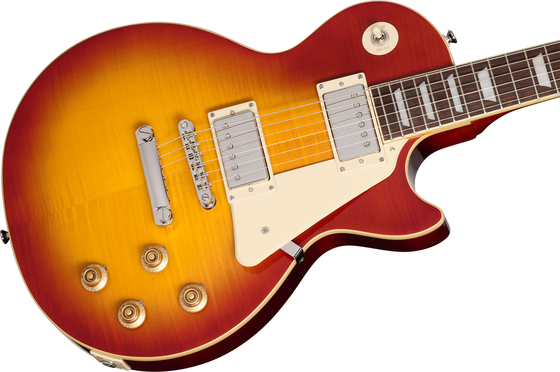 Epiphone Les Paul Standard 50s Figured Insp. By Gibson 2h Ht Lau - Washed Cherry Sunburst - Guitare Électrique Single Cut - Variation 3