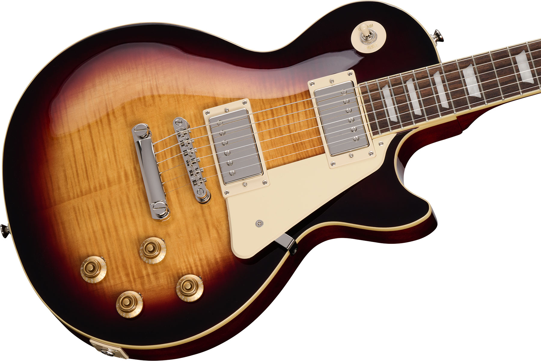 Epiphone Les Paul Standard 50s Figured Insp. By Gibson 2h Ht Lau - Bourbon Burst - Guitare Électrique Single Cut - Variation 3