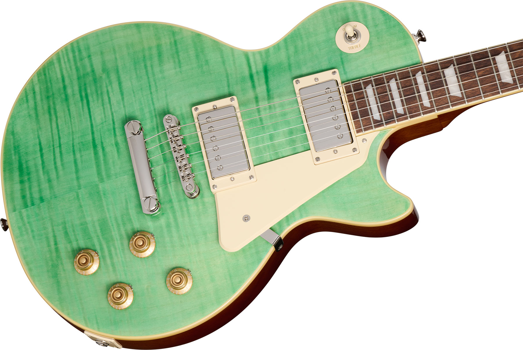 Epiphone Les Paul Standard 50s Figured Insp. By Gibson Original 2h Ht Lau - Seafoam Green - Guitare Électrique Single Cut - Variation 3