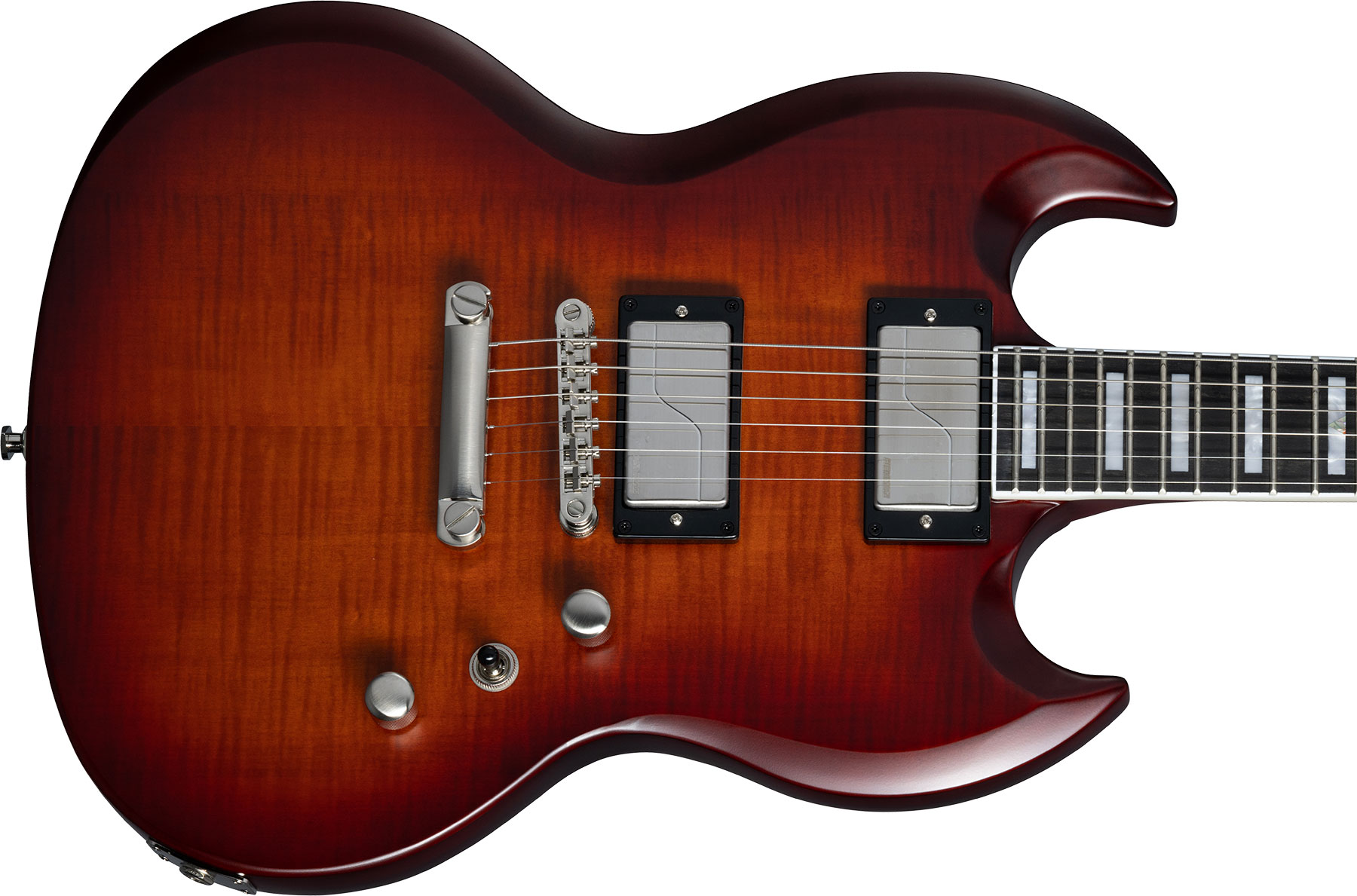 Epiphone Sg Prophecy Modern 2h Fishman Fluence Ht Eb - Aged Bengal Tiger Burst - Guitare Électrique Double Cut - Variation 3