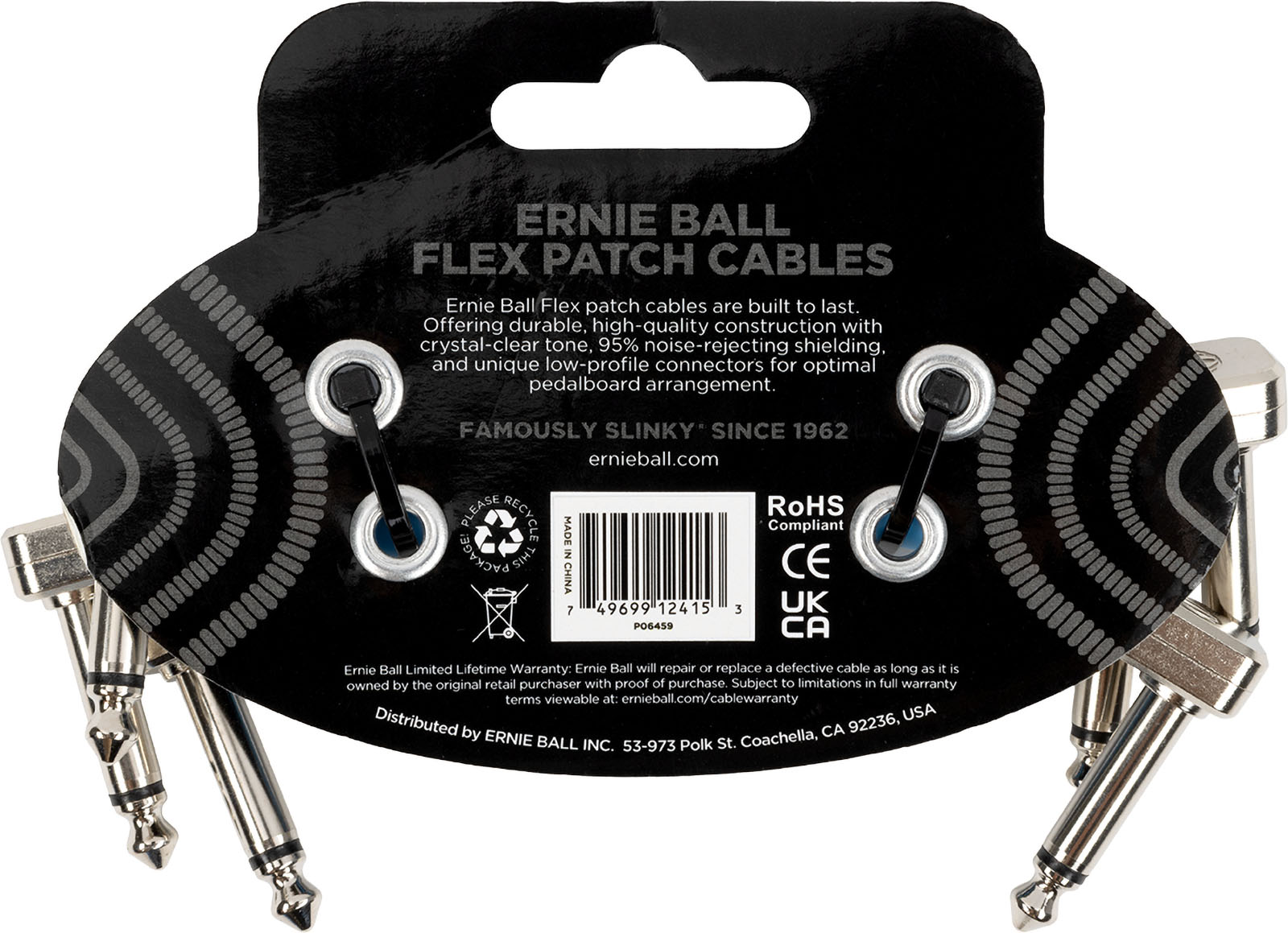 Ernie Ball CÂble De Patch Flex 7,5cm - Pack De 3 Bleu - Patch - Variation 1