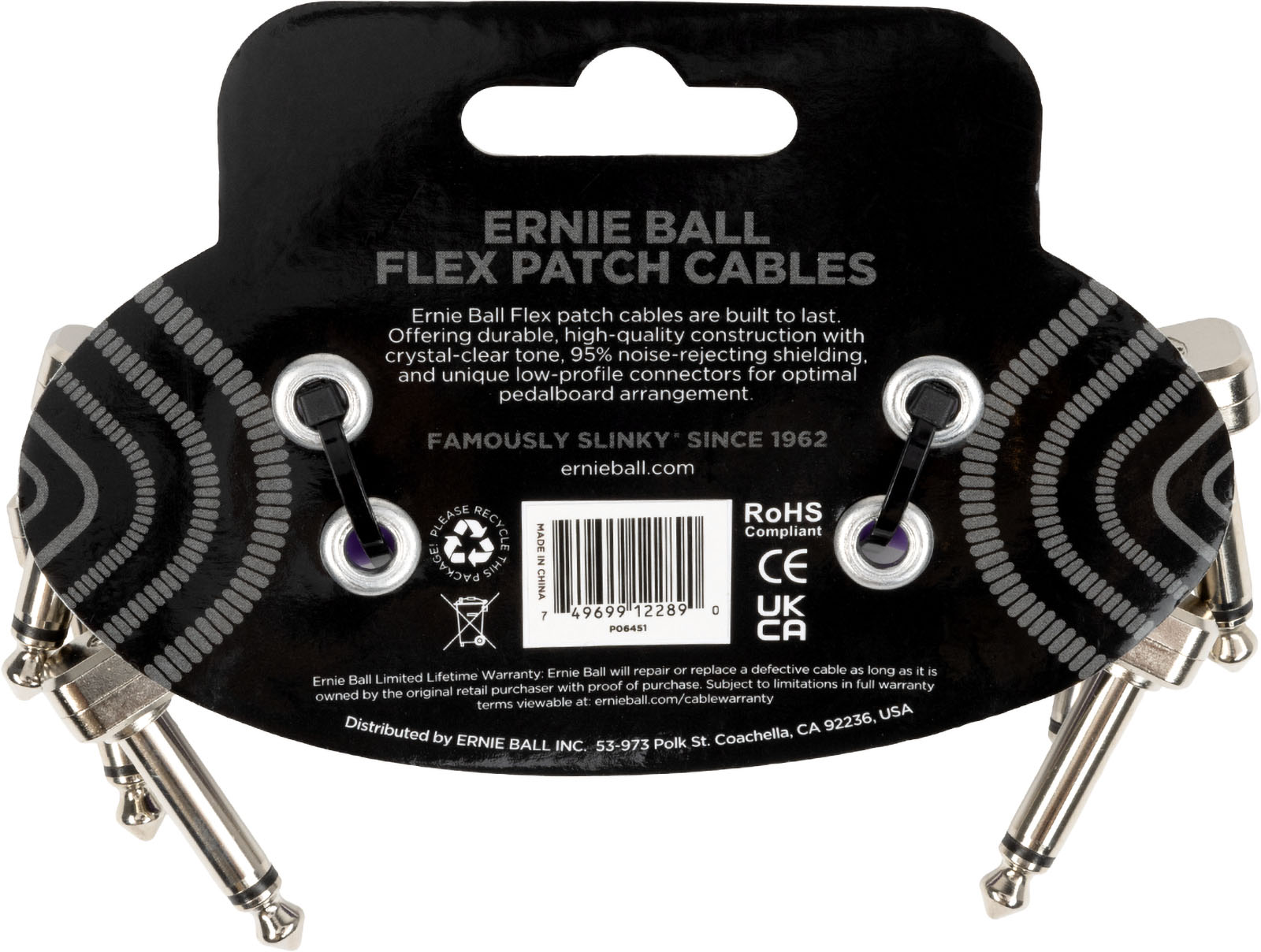 Ernie Ball CÂble De Patch Flex 7,5cm - Pack De 3 Violet - Patch - Variation 1