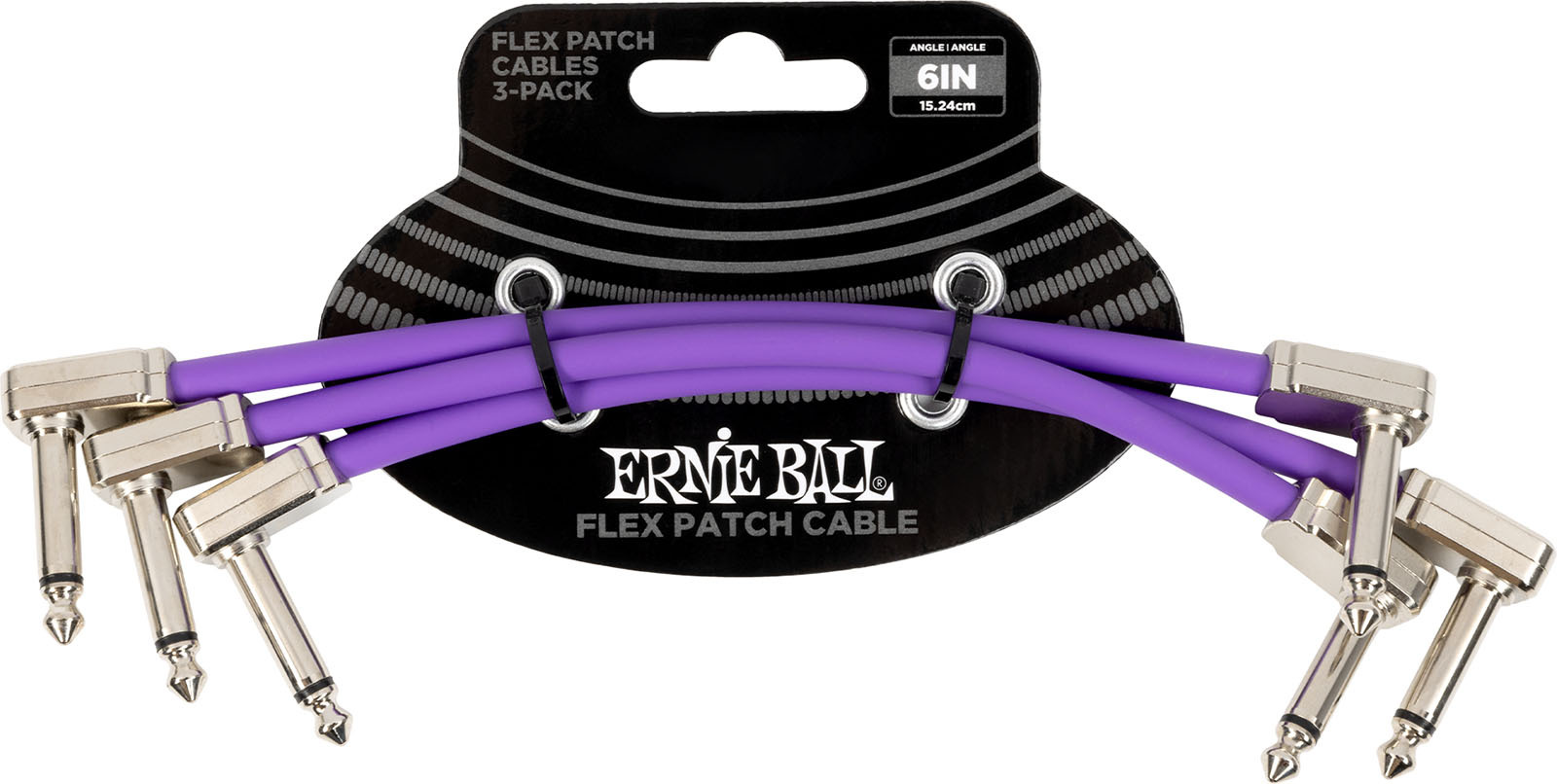 Ernie Ball CÂble De Patch Flex 15cm - Pack De 3 Violet - Patch - Main picture