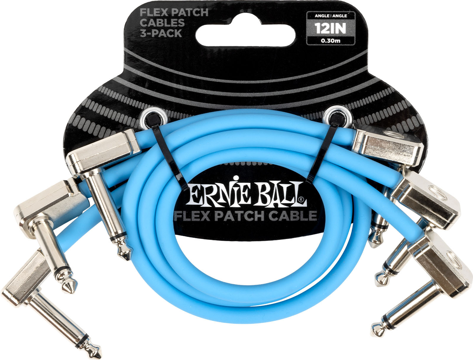 Ernie Ball CÂble De Patch Flex 30cm - Pack De 3 Bleu - Patch - Main picture