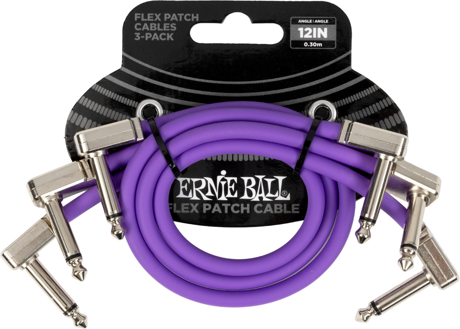 Ernie Ball CÂble De Patch Flex 30cm - Pack De 3 Violet - Patch - Main picture